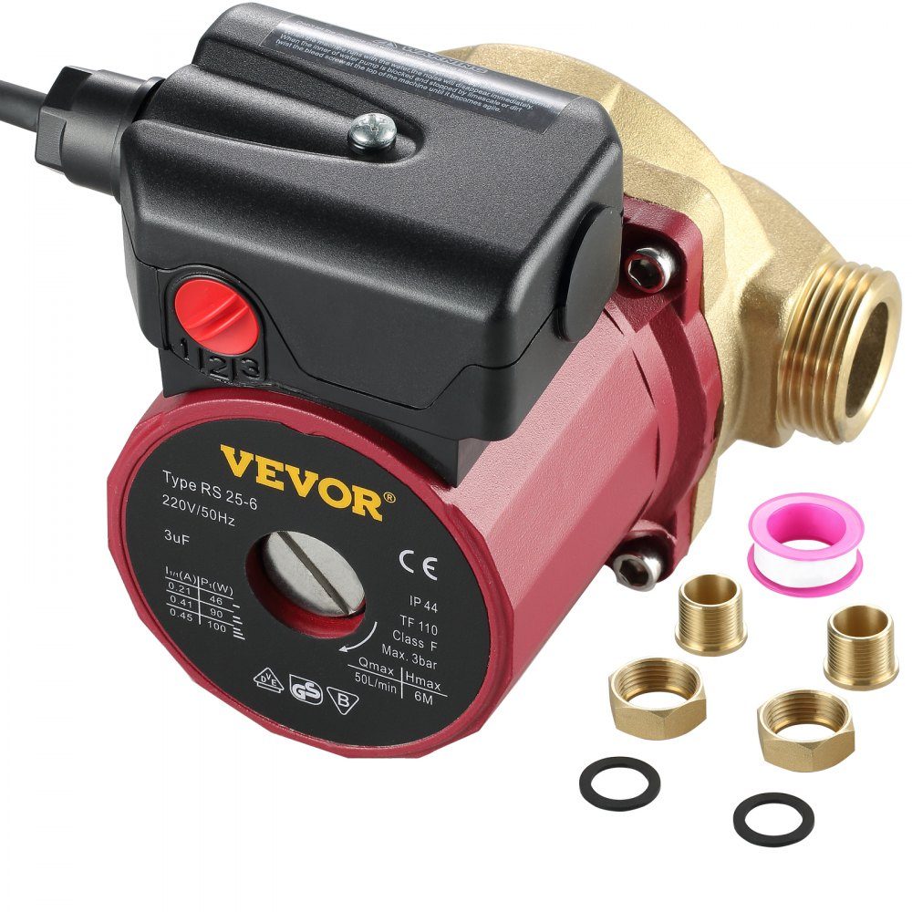 Pompe de circulation d'eau chaude 50L/min, pompe de circulation d'eau 220V 90W, pompe à eau 0,8A, pompe de circulation d'eau, idéale pour machine à laver de douche électronique domestique