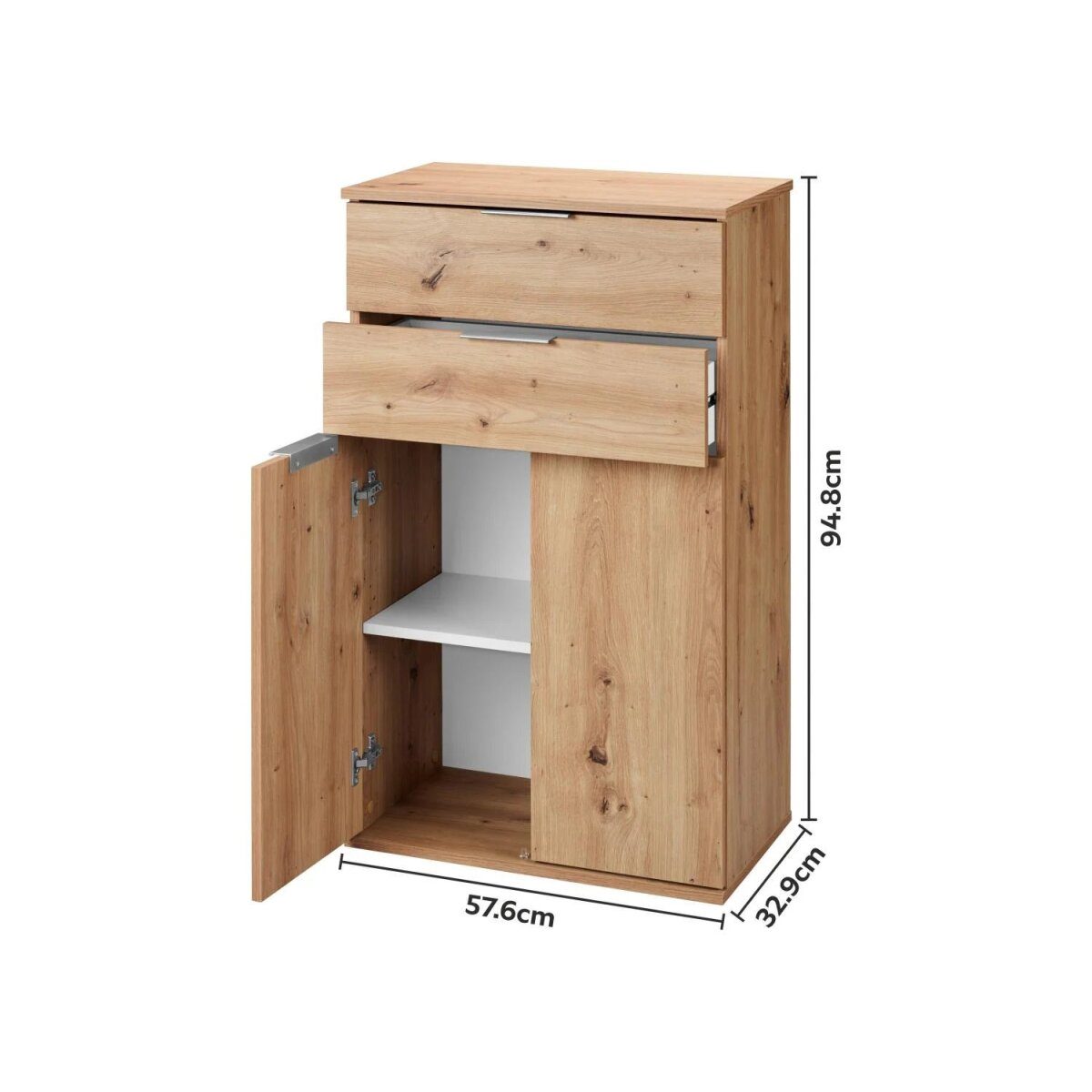 LIVARNO® Kommode mit 2 Schubkästen und 2 Türen