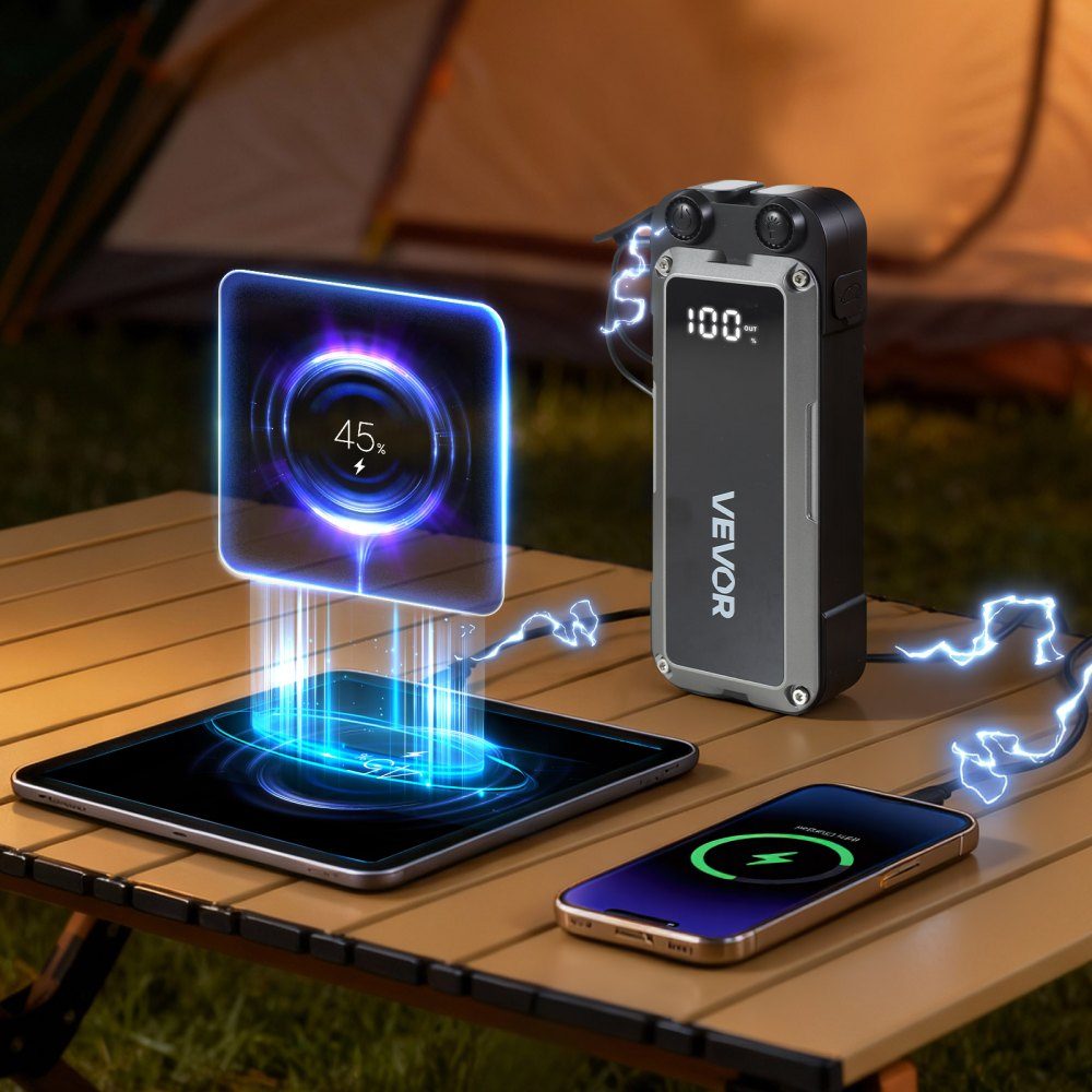 Starthilfe-Powerbank, Starthilfe 4000A Spitzenstrom mit LED-Taschenlampe & Kabel für Motoren bis 10L Benzin/8L Diesel, tragbarer Booster mit Schnellladung & Sicherheitsschutz für Notfälle
