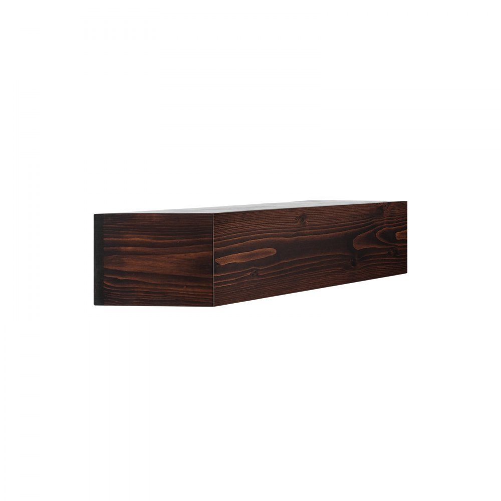 Manteau de cheminée 60" x 8" x 6" Charge de 50 lb Manteau de cheminée en bois naturel sur cheminée flottante étagère murale de ferme faite à la main décoration murale marron rustique