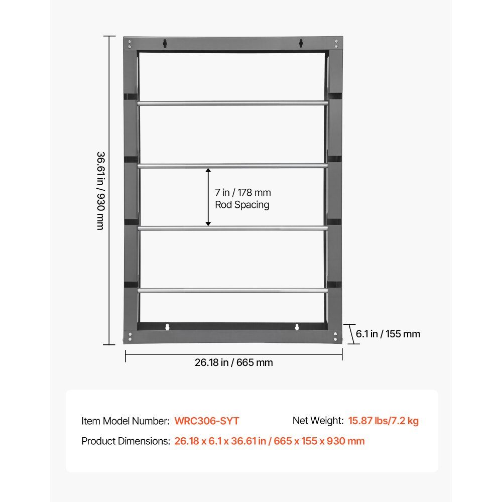Wire Spool Holder, 4 Adjustable Bars, Wall Mounted Cold Rolled Steel Cable Spool Holder, Cable Storage and Display Stand, Load Capacity 68kg, for Various Conditions