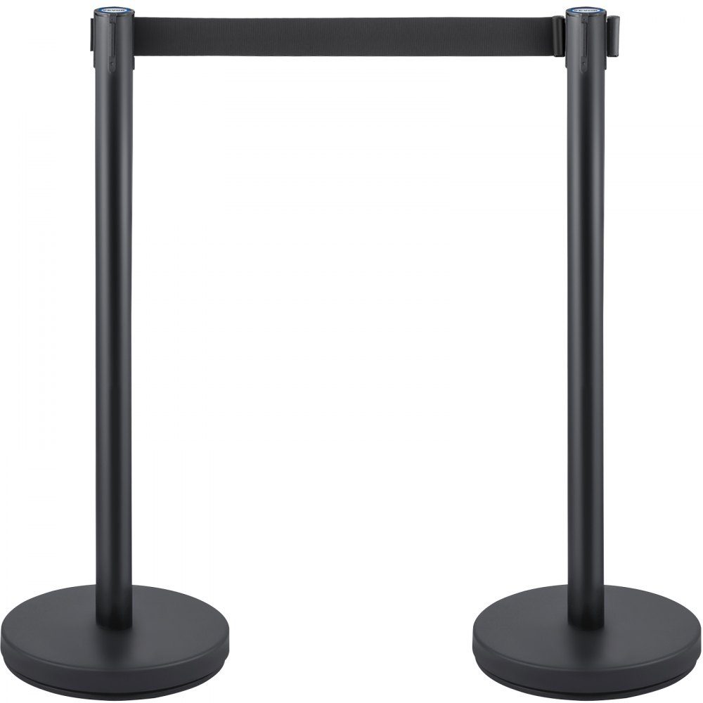 8 x Absperrpfosten aus Eisen und Stahl, Kunststoffpfosten mit Adapter, Pollerkette, Absperrkette, Absperrung schwarz in Theatern, Hotels, Personenleitsystem, Absperrständer 90 cm Gesamthöhe