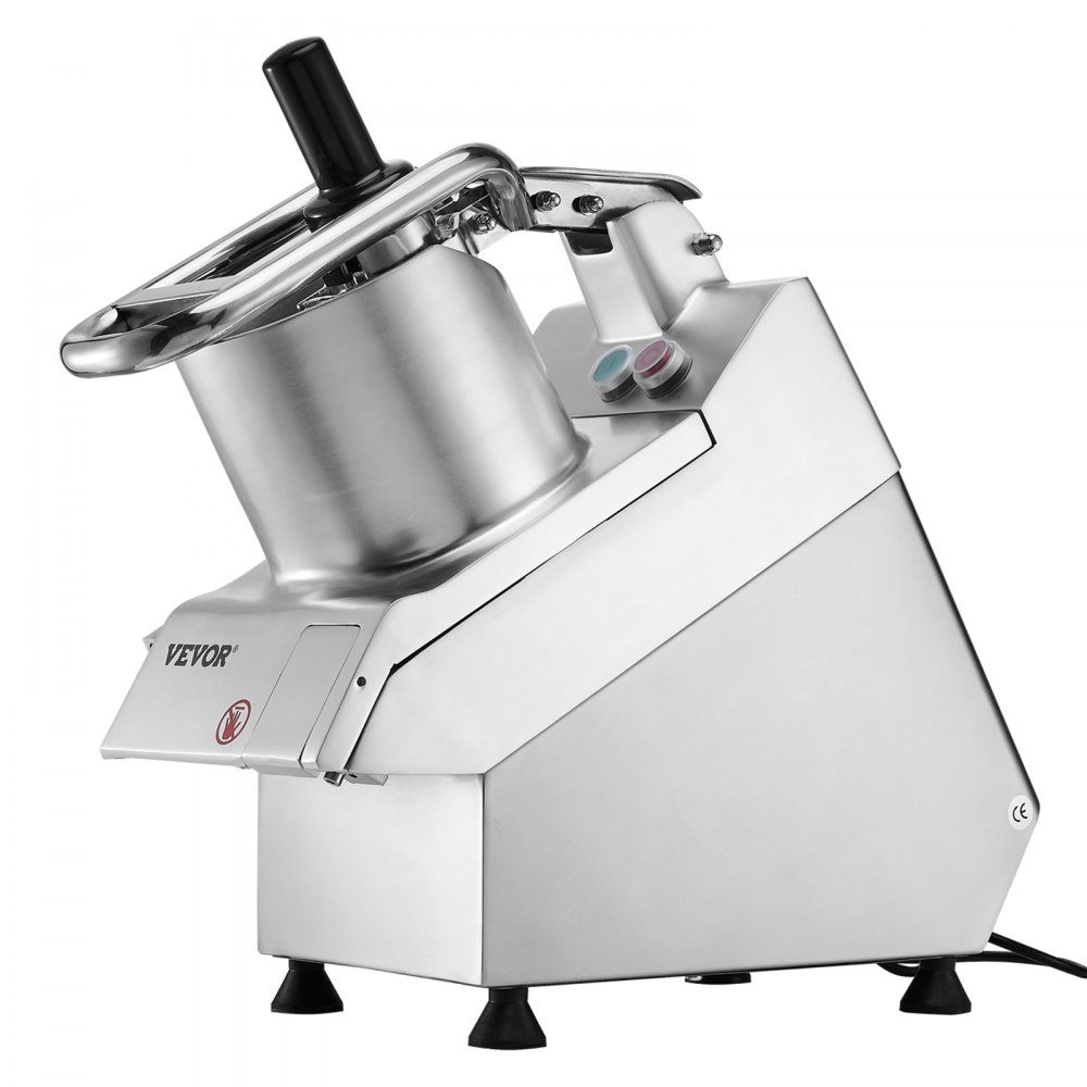 Keukenmachine groentesnijder groentehakselaar 2 vulopeningen, voedselveilige roestvrijstalen snijder met 6 afneembare messen, 3/5/7/10 mm rasp, 2/4 mm snijmachine, voor groenten, fruit