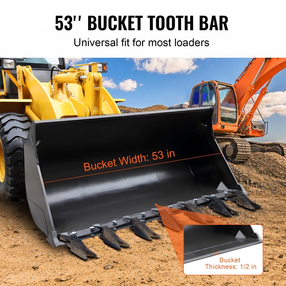 Bucket Rack 1.3m Heavy Duty Tractor Bucket Rack for Small Tractor Loader 2000kg Load Capacity Fits Shovel Cutting 1/2" or Less