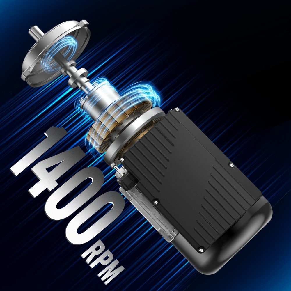 0,55 kW Elektromotor 1400 U/min AC 220–240 V 4,5 A 80 B3 Rahmen Luftkompressormotor einphasig 19 mm Keilwelle Rechts-/Linksdrehung für landwirtschaftliche Maschinen und allgemeine Geräte