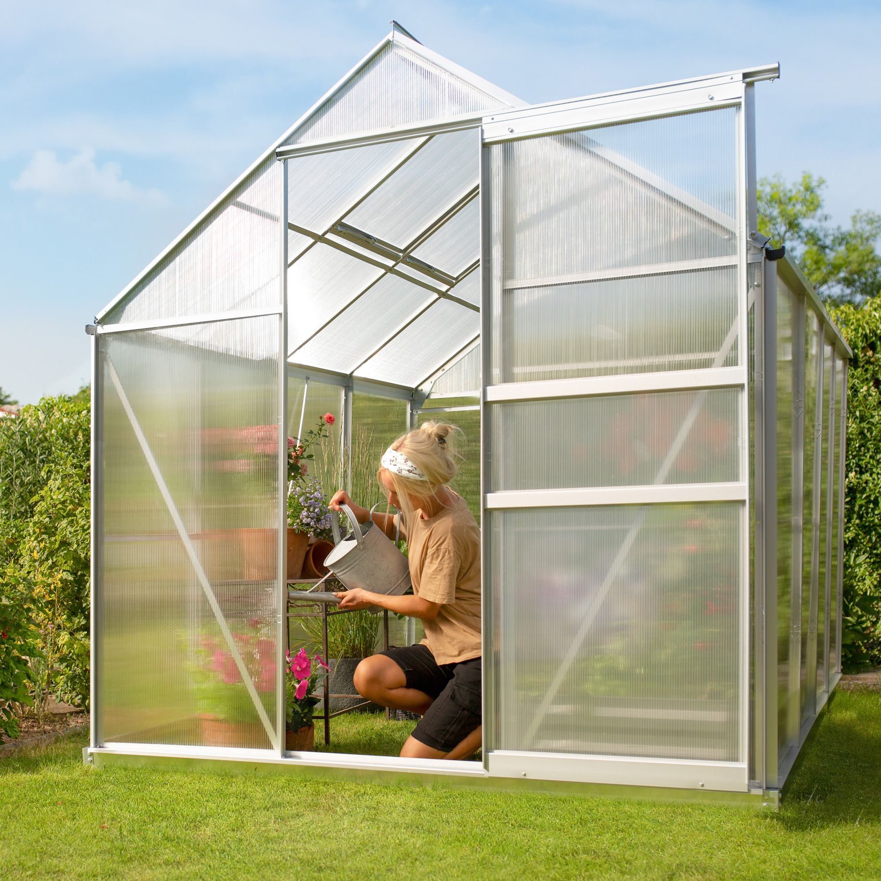 Aluminium kas met stalen fundering, kas, tuinhuis, koudskelettuin