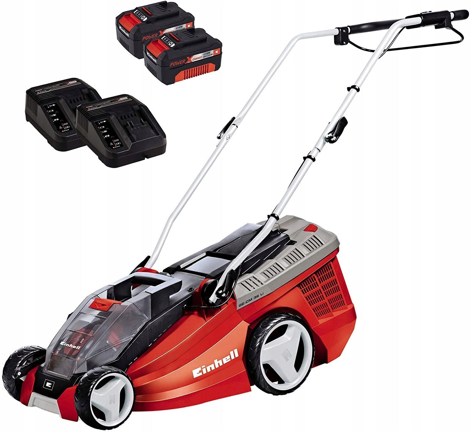 Einhell Power X-Change Ak­ku-Ra­sen­mä­her GE-CM 36 LI inkl. 2 Akkus 3,0 Ah + Ladegerät