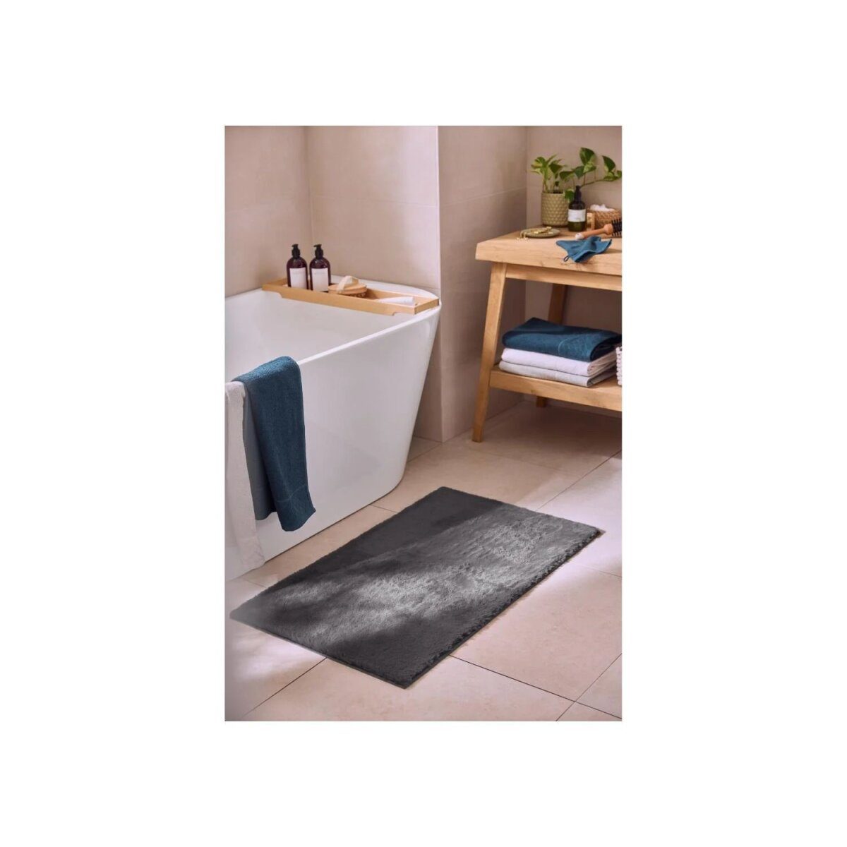 LIVARNO® bath mat, 60 x 100 cm (gray)