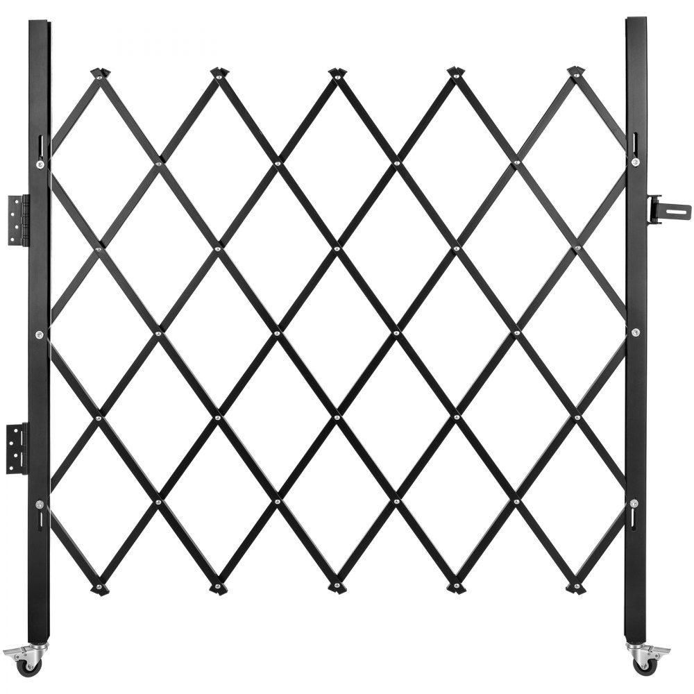 Einzelnes faltbares Sicherheitstor, 170 × 131 cm (B × H), Falttürtor, Akkordeon-Sicherheitstor aus Stahl, flexibel erweiterbares Sicherheitstor, rollendes Barrikadentor, Scherentor mit Vorhängeschloss