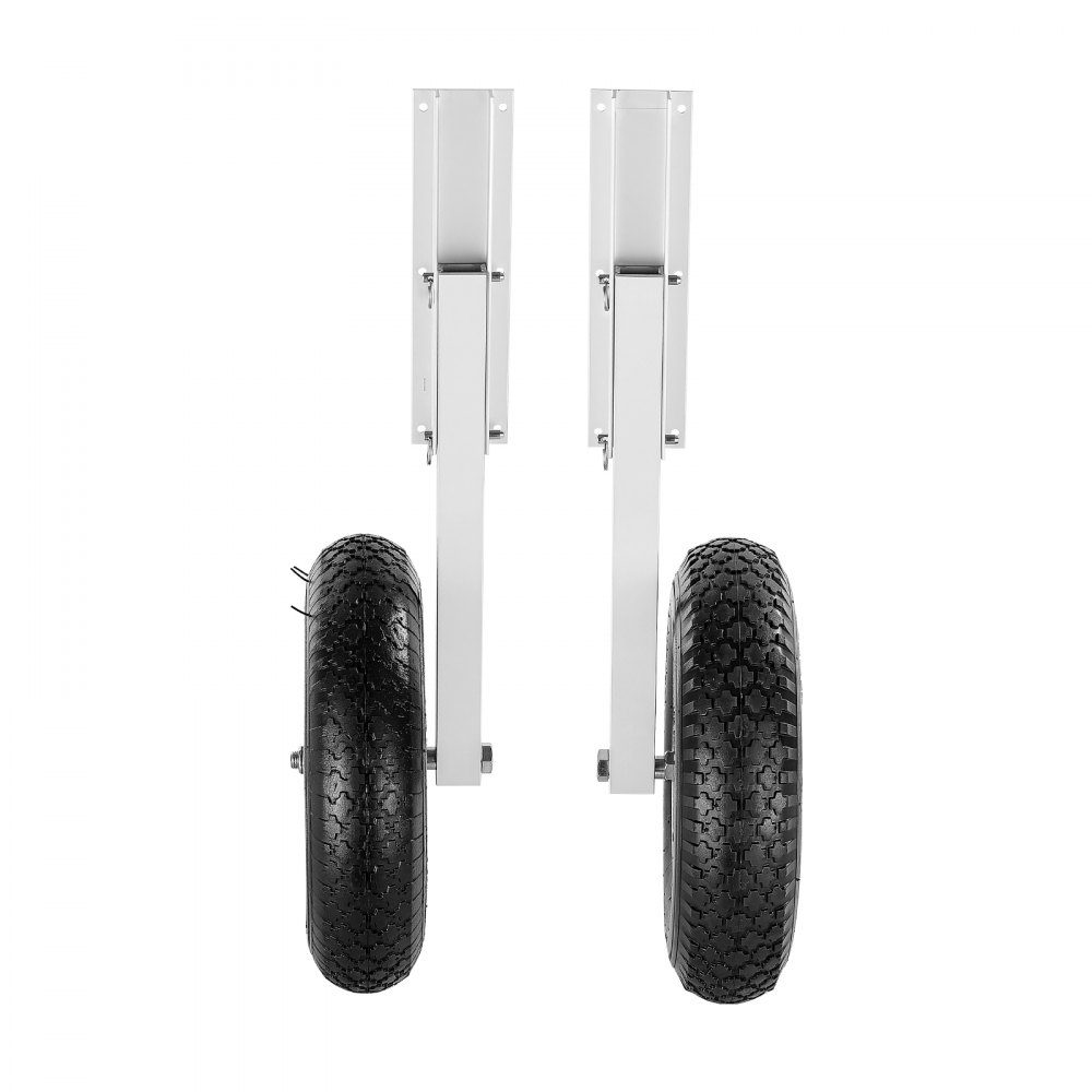 Boat Slip Wheels (300lb Load Capacity), 381mm Aluminum Alloy Tail Wheel with Inflatable Rubber Tires, Folding Slip Wheels with 4 Quick Release Pins for 15ft Inflatable Fishing Boats