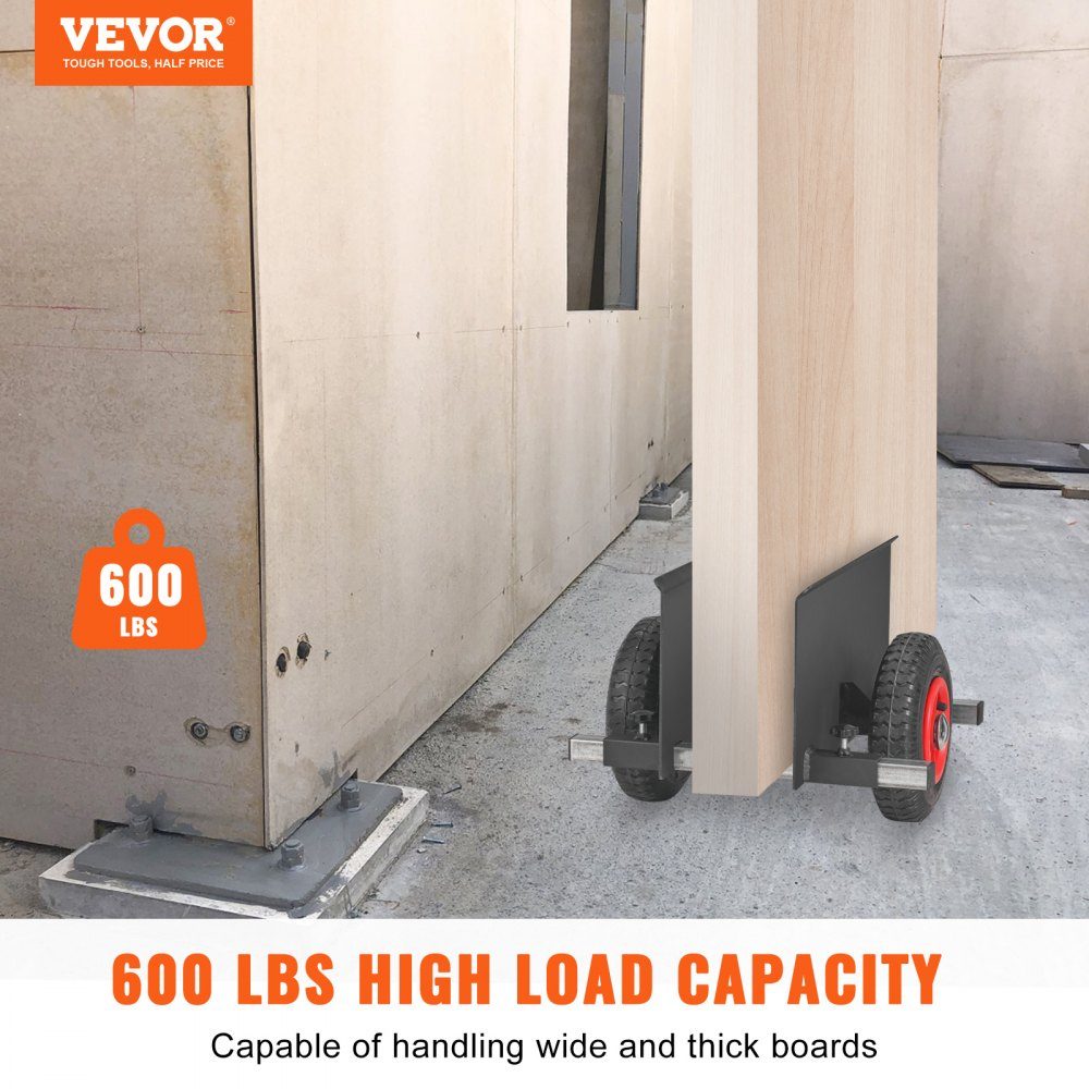 Panel Cart, 500 Pound Capacity Panel Cart, Heavy Duty Drywall Cart with 8" Pneumatic Wheels, Panel Cart with Adjustable Clamp for Drywall Panels, Material Handling