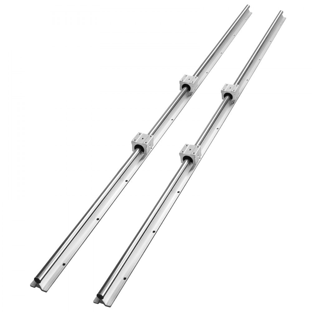 Linear Guide Linear Rail 2pcs SBR20-1500mm Carbon Steel Aluminum Guide Rail with 4pcs SBR20UU Sliding Blocks Linear Bearing Bearing Block CNC Parts for 3D Printer Milling/Lathe Machine