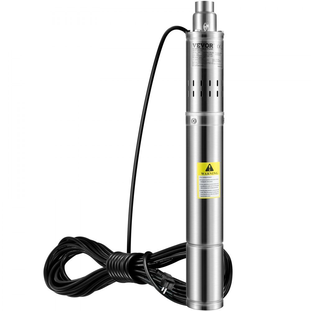 76 mm diepe bronpomp 550 W bronpomp max. debiet 35 L/min dompelpomp max. afleverhoogte 108 m. Dompelpomp zandbestendig