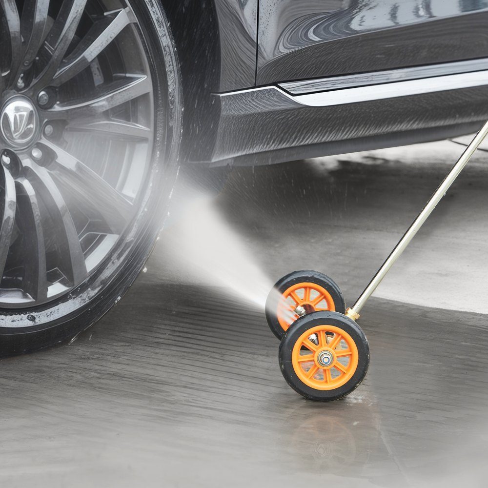 415mm Pressure Washer Underbody Cleaner, Stainless Steel Surface Cleaner, 4000 Max PSI, Angle Adjustment Gear, 4 Spray Nozzles, 2 Extended Bars for Driveway, Patio, Deck
