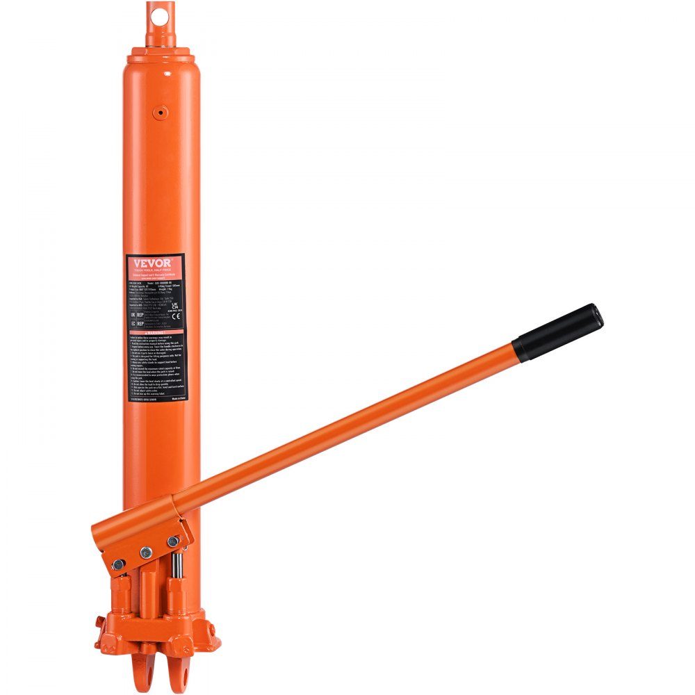 Hydraulischer langer Ram-Wagenheber, 8T-Motorhebezylinder mit Doppelkolbenpumpe und Gabelbasis, hydraulischer Wagenheber für Motorhebebühnen, Garagen-/Ladenkräne, Bauernhof usw
