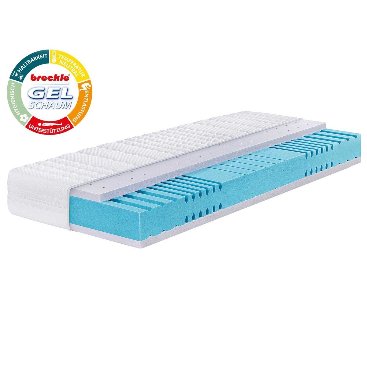 Matelas Breckle en mousse gel 7 zones « Gel-Sensation First Class », hauteur 25 cm