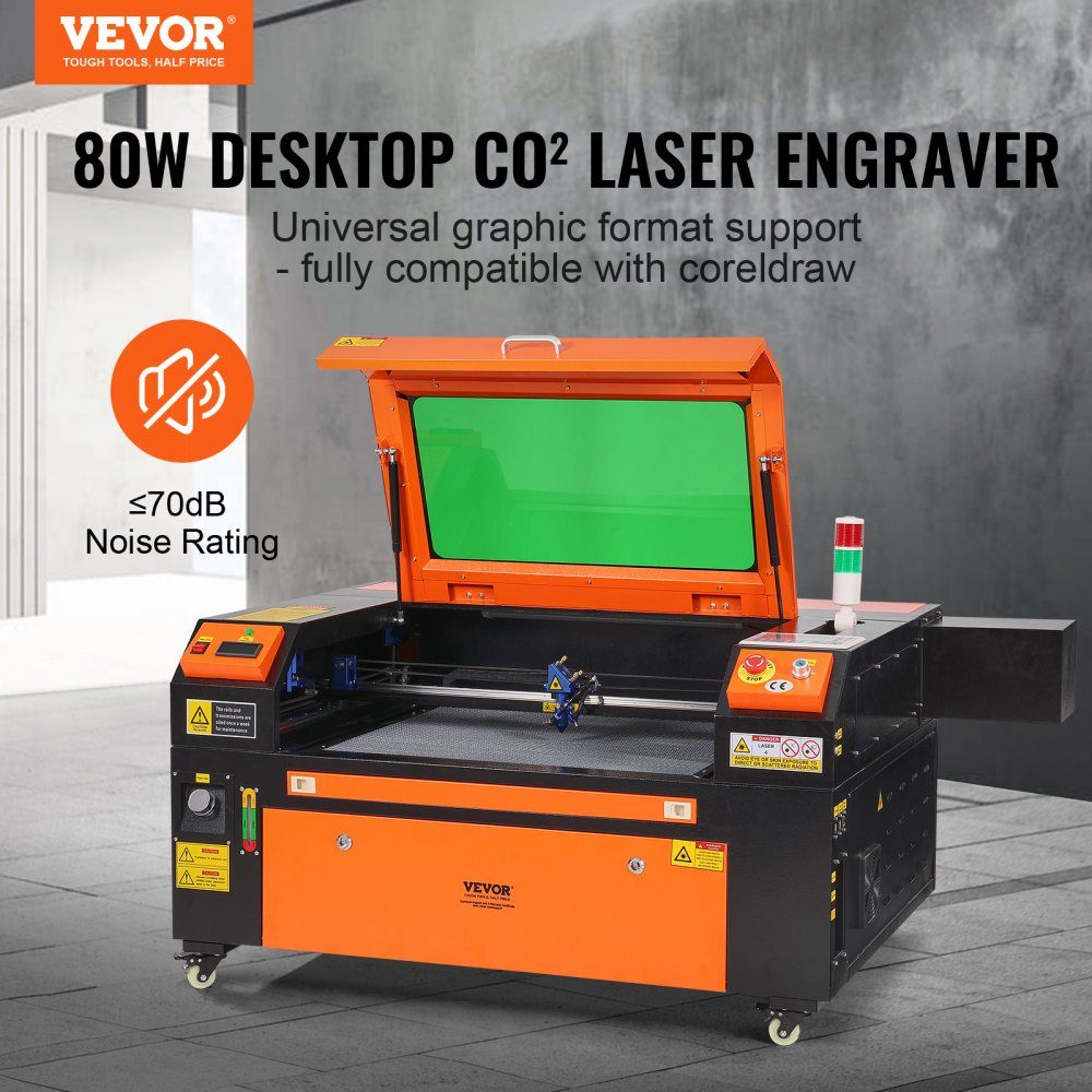 Graveur laser CO2 80 W 500 x 700 mm 500 mm/s Machine de découpe laser avec assistance pneumatique bidirectionnelle Compatible avec LightBurn, CorelDRAW, AutoCAD, Windows, Mac OS, Linux, pour bois, acrylique, tissu