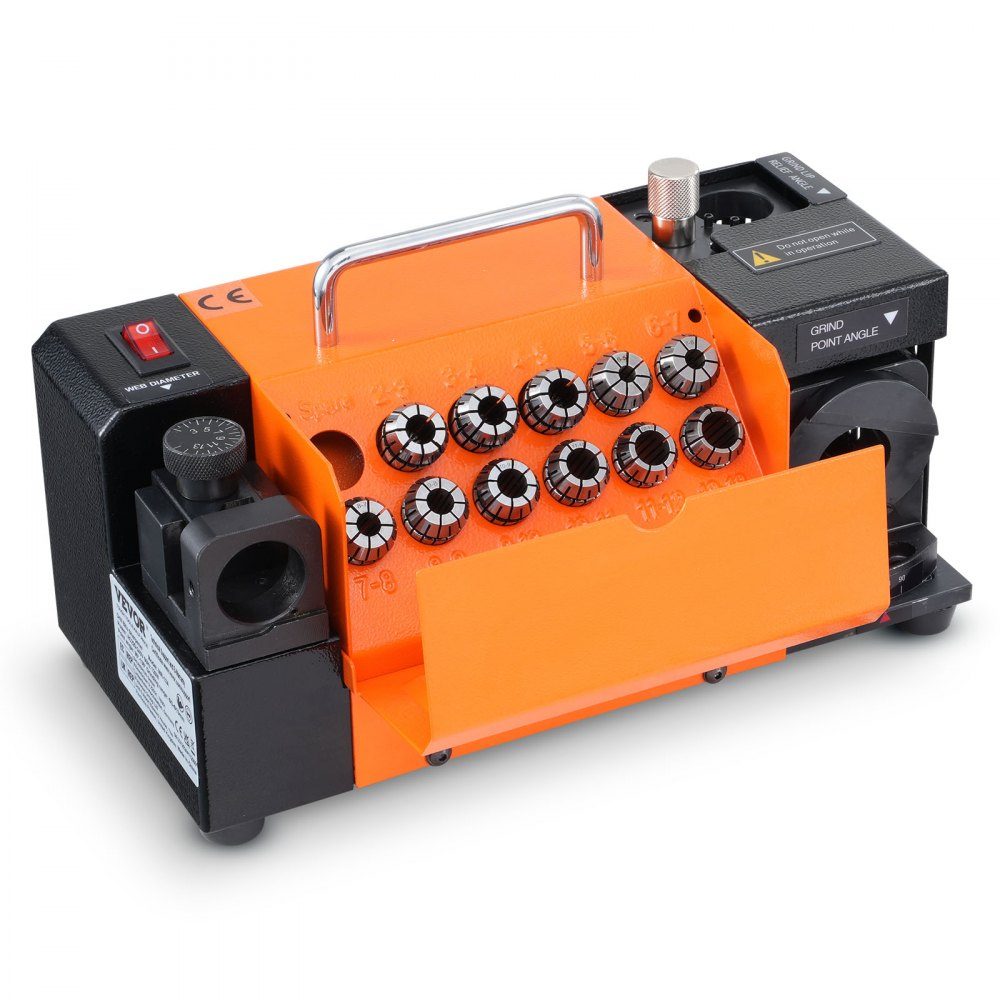 Wiertarka MR-13A Szlifierka 120 W Stacja ostrzenia 4500 obr./min Stalowa ostrzałka do wierteł 95-135° Regulowany kąt końcówki 11 tulei zaciskowych Odpowiednie do wierteł o średnicy φ3–13 mm – Nr kat. HT-23385