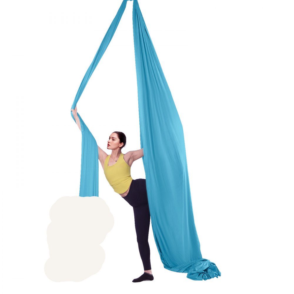 Aerial Yoga Hängematten-Set 5 x 2,8 m, Blau, Aerial Yoga Swing Air Flying, Yoga Swing Hängemattenschaukel 1000 kg max. Belastbarkeit, inklusive Yoga-Socken und Stahlkarabiner, Anti-Schwerkraft-Übungen
