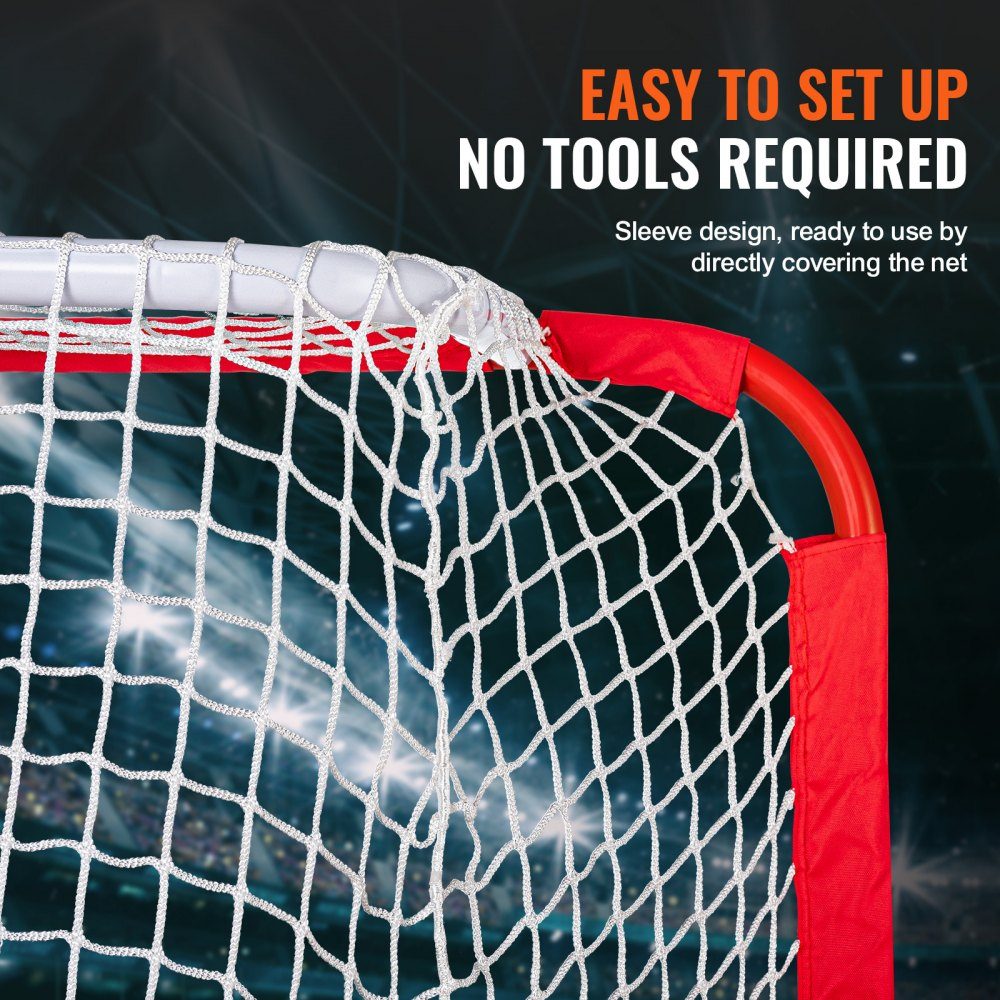 Hockey Goal Street Hockey Net Street Hockey Goal Hockey Net 137x60x112cm Hockey Training Goal Set Hockey Street Set Portable Indoor Outdoor Hockey Goal with Net White Red Training