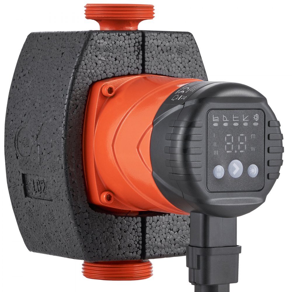 Warmwatercirculatiepomp, energiezuinig, hoog rendement warmtepomp, ECM permanente magneetmotor, 220V, 22W, 50L/min max. debiet, 4 m max. opvoerhoogte, 1,5" schroefdraadaansluiting, 5 intelligente regelmodi, laag geluidsniveau