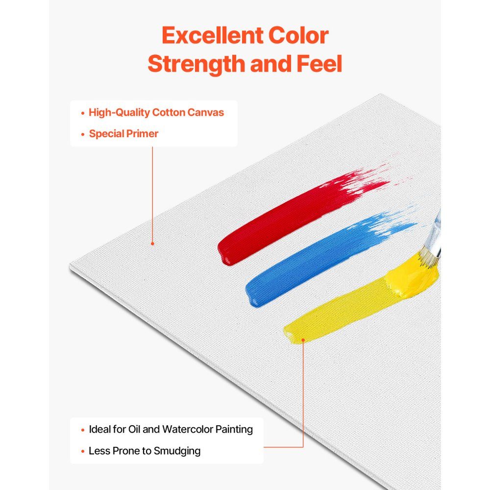 Canvas panels canvases (127x178mm / 203x254mm / 229x305mm / 280x355mm) for painting, canvas set 32 ​​pieces made of cotton, painting canvas panels acrylic and oil painting watercolor painting canvas white