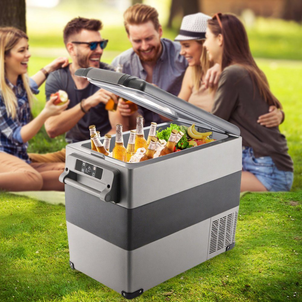 Portable Compressor Cooler Box 55L Car Fridge 220V Mini Fridge Electric Freezer Box Small Freezer for Car Camping Truck Boat
