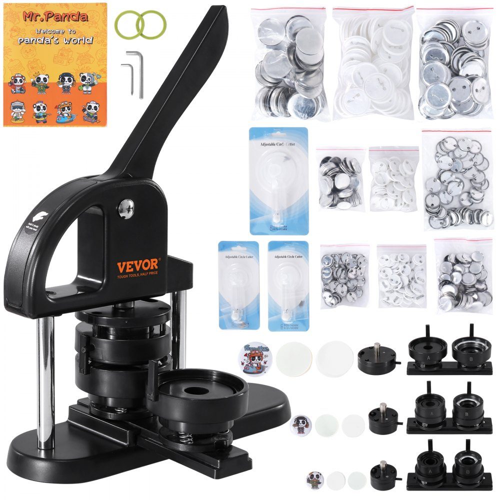 Button machine button maker machine 25/32/58 mm, badge punch press, button press, DIY badge press machine button badge maker for personalized badges including magic book