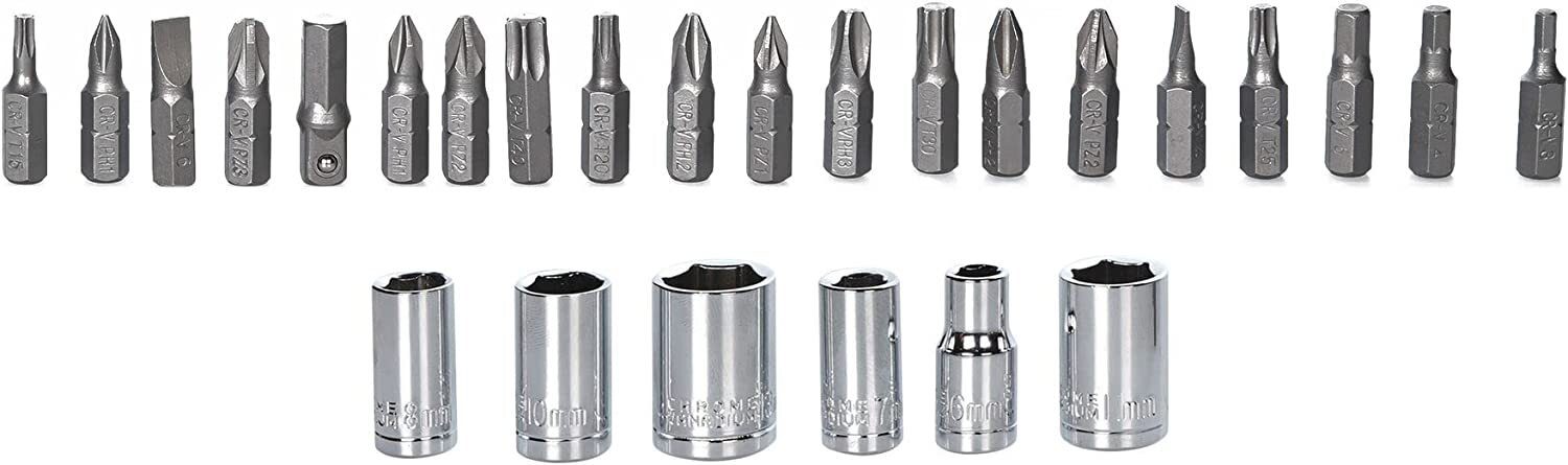 Black+Decker 30 Stk. SOS-Bit-Set (mit Warnweste, LED-Taschenlampe, ideal für das Auto, kleiner Helfer bei Pannen)