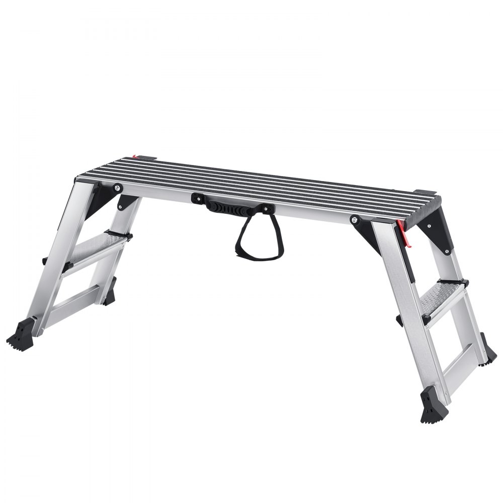 Aluminium-Arbeitsplattform, klappbare Werkbank, 100 x 30 x 48,7 cm, Arbeitsplattform, 200 kg Tragkraft, Stufenbank mit Sicherheitsschlössern, Trittleiter für Heimbüro, Werkstatt und Garage, Silber Aluminium-Arbeitsplattform, klappbare Werkbank, 100 x 30 x 48,7 cm, Arbeitsplattform, 200 kg Tragkraft, Stufenbank mit Sicherheitsschlössern, Trittleiter für Heimbüro, Werkstatt und Garage, Silber