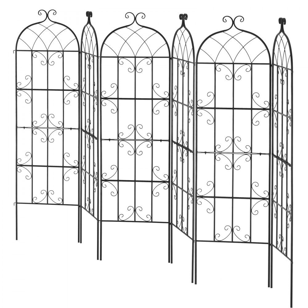 Treillis pour plantes grimpantes, 51x180 cm, lot de 6 treillis en métal antirouille pour fleurs de jardin, aide à l'escalade, treillis pour roses, support de concombre, treillis de clématites décoratif pour cours et pelouses