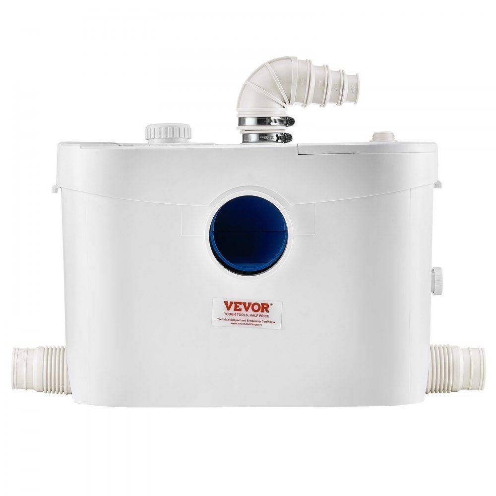 Système de relevage, 900 W, débit 180 L/min, hauteur de refoulement 12 m, système de relevage des eaux usées avec 4 arrivées d'eau, pompe eaux usées pour WC, cave, douche, lavabo, buanderie, baignoire