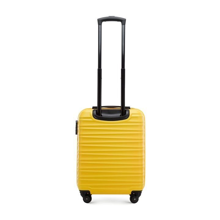 Valise premium valise de voyage valise de bord avec baleines plastique ABS 34l jaune