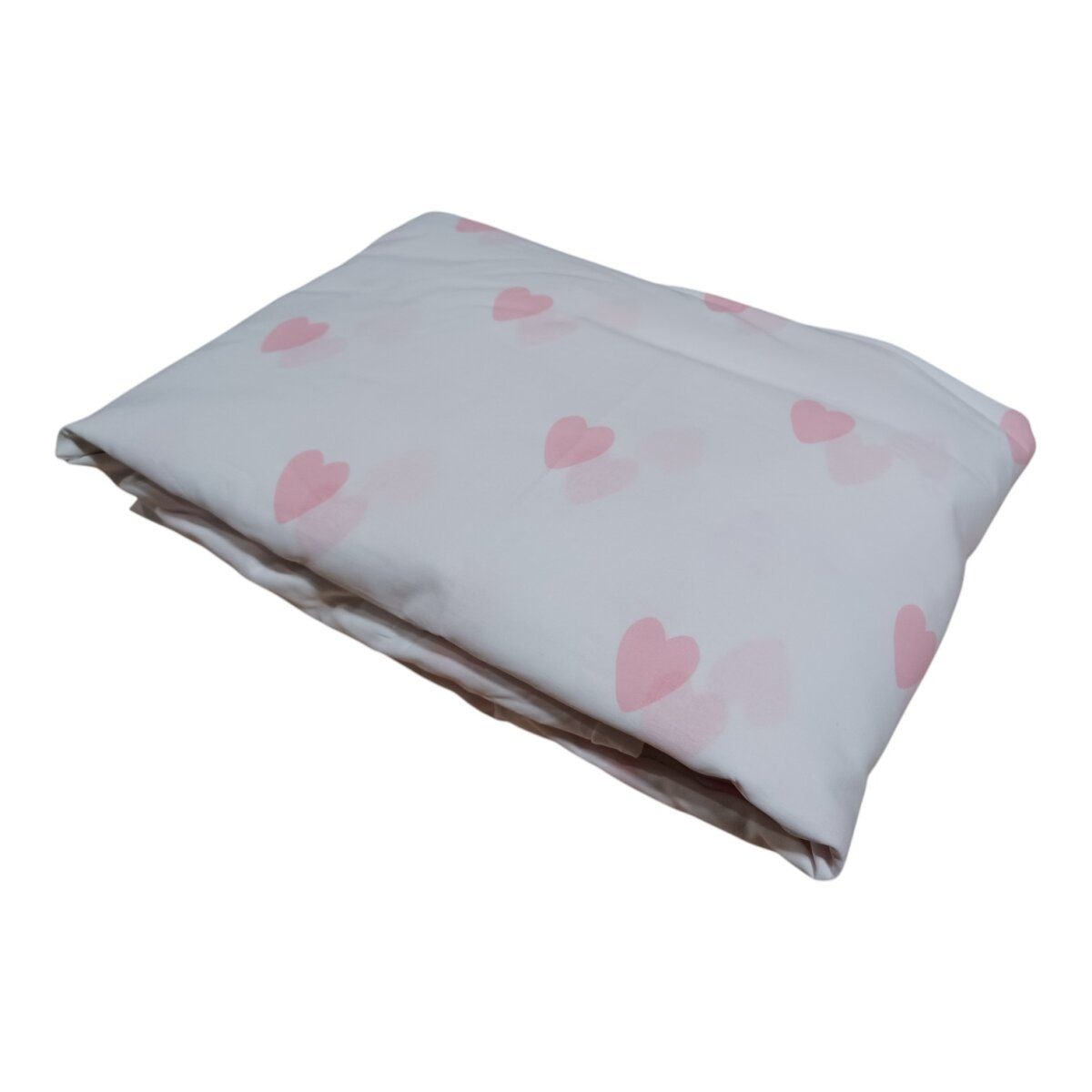 LIVARNO® Parure de lit renforcée noble 200 x 220 cm, 70 x 90 cm, blanc avec cœurs roses