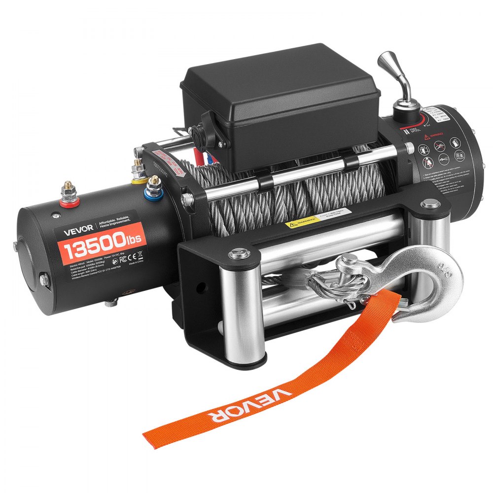 Elektrische Winde, 6100 kg, 12 V DC, elektrische Winde mit 24 m Seil, kabellose und kabelgebundene Fernbedienung, IP55-Offroad-Winde zum Ziehen von SUV, Jeep, Anhänger, Boot, Geländefahrzeug Elektrische Winde, 6100 kg, 12 V DC, elektrische Winde mit 24 m Seil, kabellose und kabelgebundene Fernbedienung, IP55-Offroad-Winde zum Ziehen von SUV, Jeep, Anhänger, Boot, Geländefahrzeug