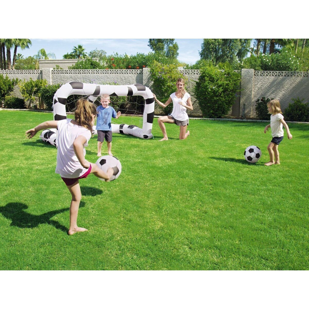 %SALE% Aufblasbares Fußballtor mit 2x Fußbällen