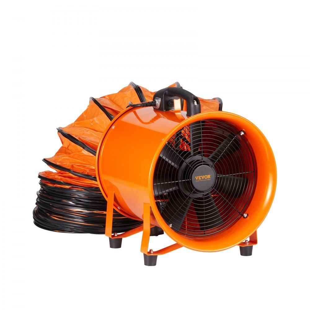 Bauventilator 255 W AC-Motor Bauventilator 2830 U/min Bauventilator Gebläse 1720 CFM (2922 m3/h) Axialventilator mit 10 m Schlauch Axialventilator 79 dB Geräuschpegel Industrieventilator