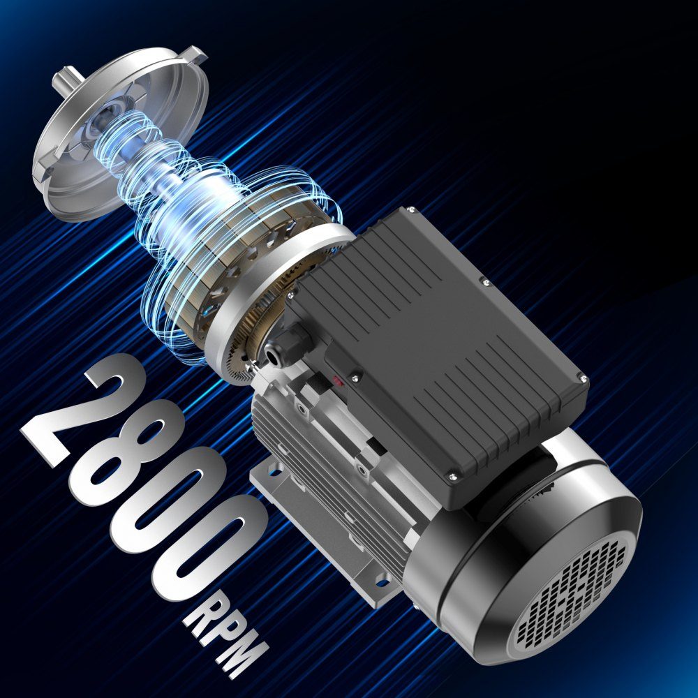2,2 kW Elektromotor, 2800 U/min, AC 220–240 V, 13,8 A, 90 l, B3-Rahmen, Luftkompressormotor, einphasig, 24 mm Keilwelle, Rechts-/Linksdrehung, für landwirtschaftliche Maschinen und allgemeine Geräte