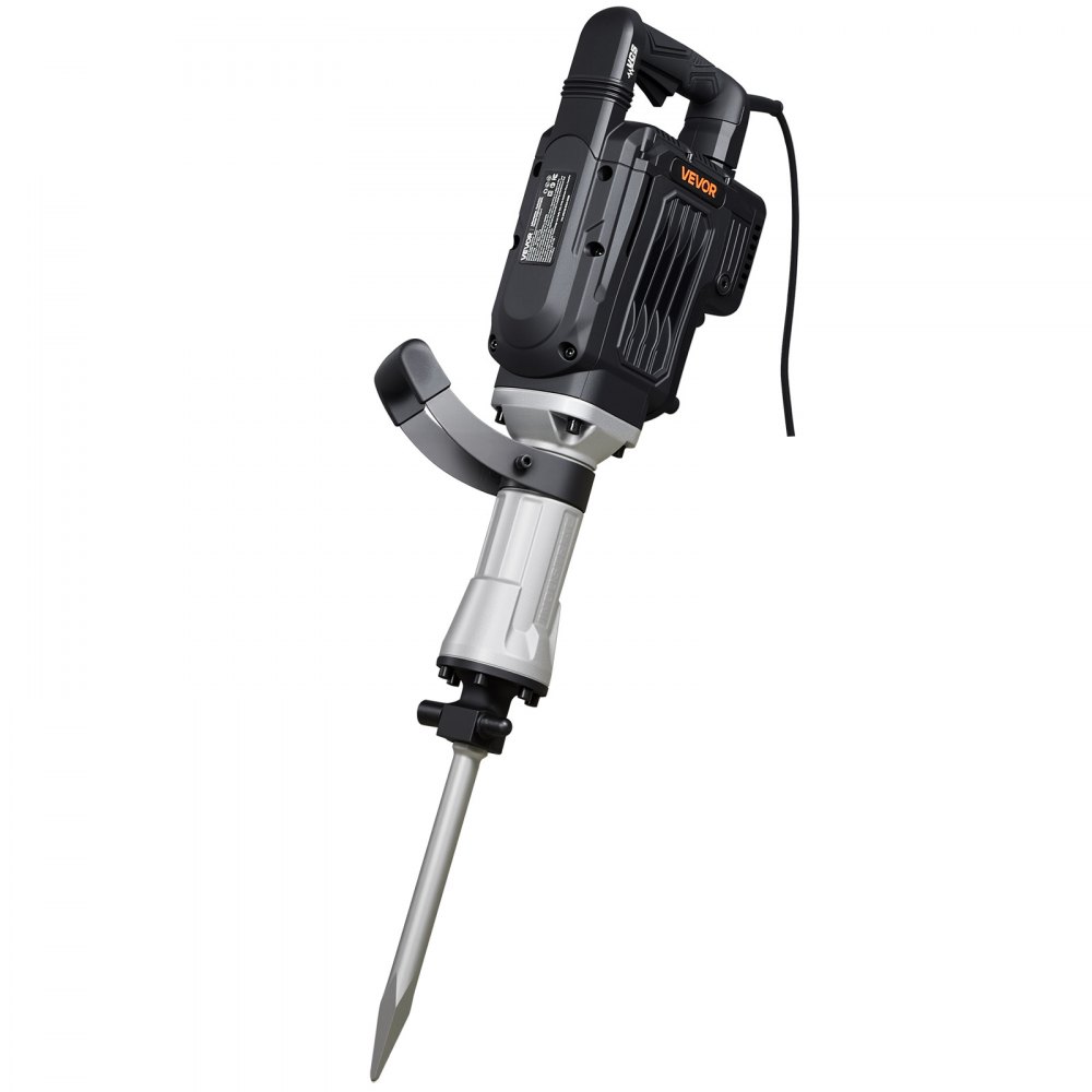 Abbruchhammer, 3000 W, elektrischer Betonhammer, 1700 BPM Presslufthammer mit Spitzmeißel, Tragetasche, Handschuhen und Schutzbrille, für Betonwände, Ziegel, Fliesen, Fundamente, Schwarz