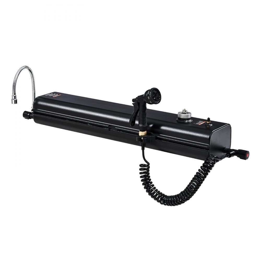 Dakdrager watertank wateropslag voor voertuigen 15L met 2 spatplaten en T-gleuf, aluminium tank met hogedrukaansluiting, voor kofferbak dwarsbalk rolbeugel