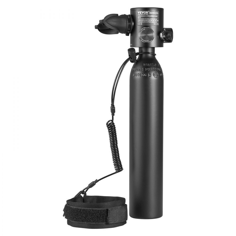 0.5L Diving Bottle, Portable Diving Bottle, Oxygen Bottle for Diving Support, 5-10 Minutes Underwater Breathing, 30m Diving Depth, Refillable Snorkel Air Tank with Pump