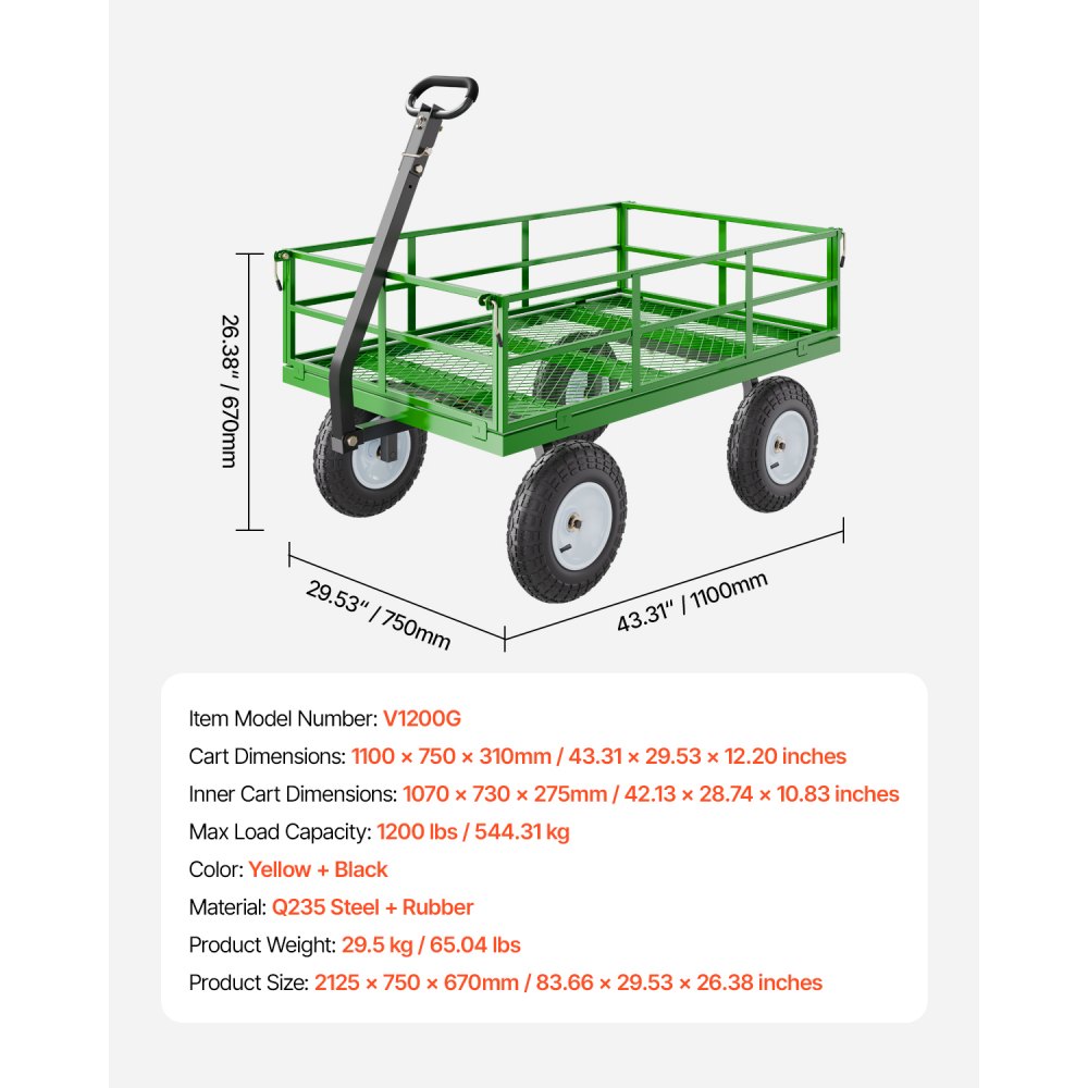 Bollerwagen 110x75x67 cm, Transportwagen, Gartenwagen, Gerätewagen, 2-in-1 Bollerwagen, mit All-Terrain-Reifen, abnehmbaren Seitenwänden aus Mesh-Material und 180° drehbarem Griff Bollerwagen 110x75x67 cm, Transportwagen, Gartenwagen, Gerätewagen, 2-in-1 Bollerwagen, mit All-Terrain-Reifen, abnehmbaren Seitenwänden aus Mesh-Material und 180° drehbarem Griff