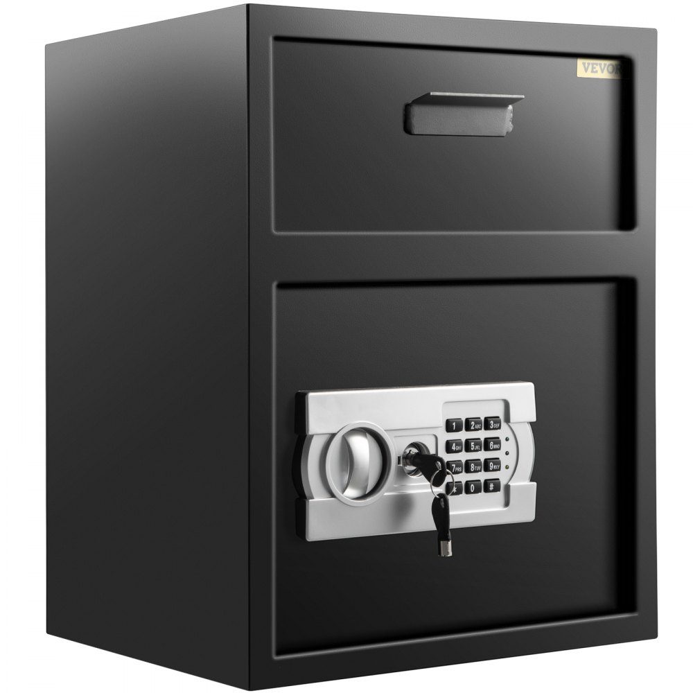 Safe Electronic furniture safe 48 L (36 x 30 x 45 cm), safe with electronic combination lock, safe furniture safe black, made of sturdy carbon steel, fireproof and waterproof, with LCD screen