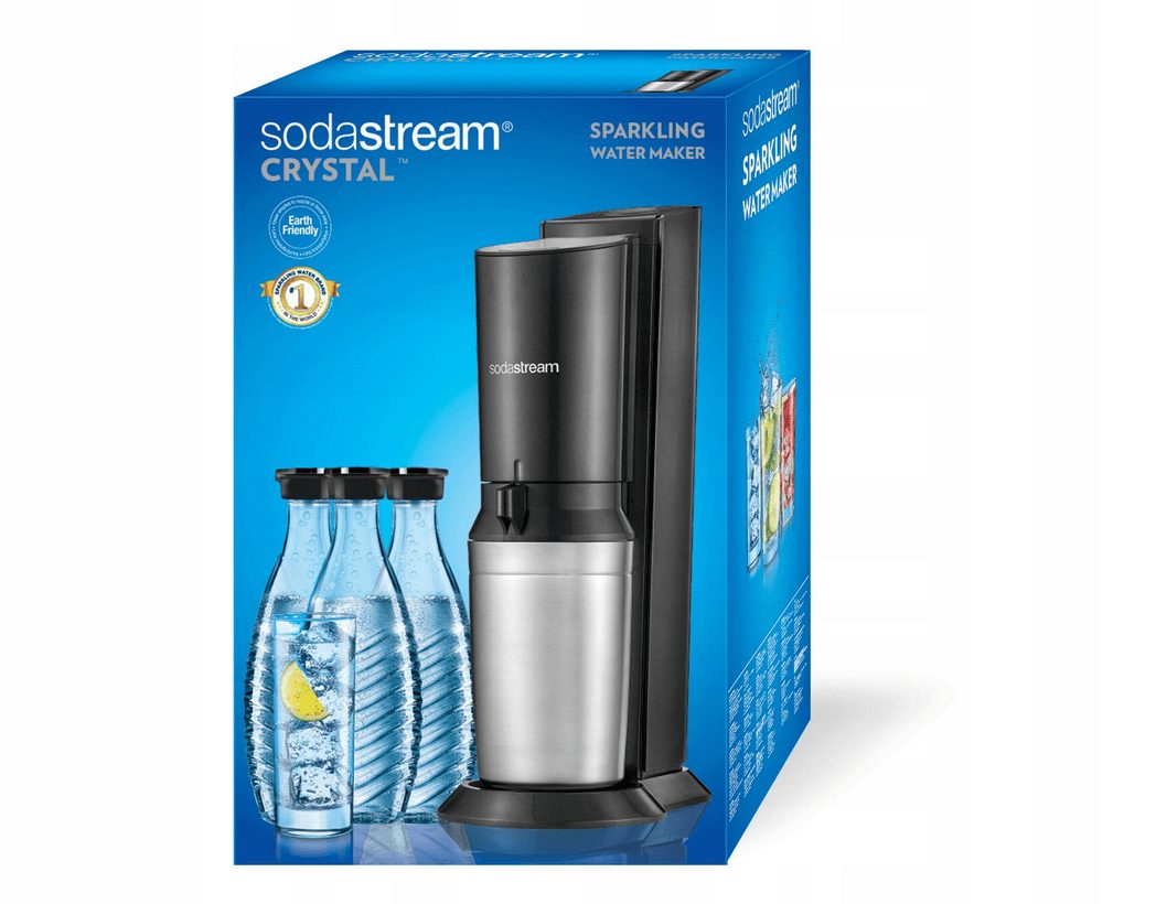 Machine à soda Sodastream 2.0 « Crystal », 3 carafes en verre de 0,6 l, cylindre en aluminium pour 60 l