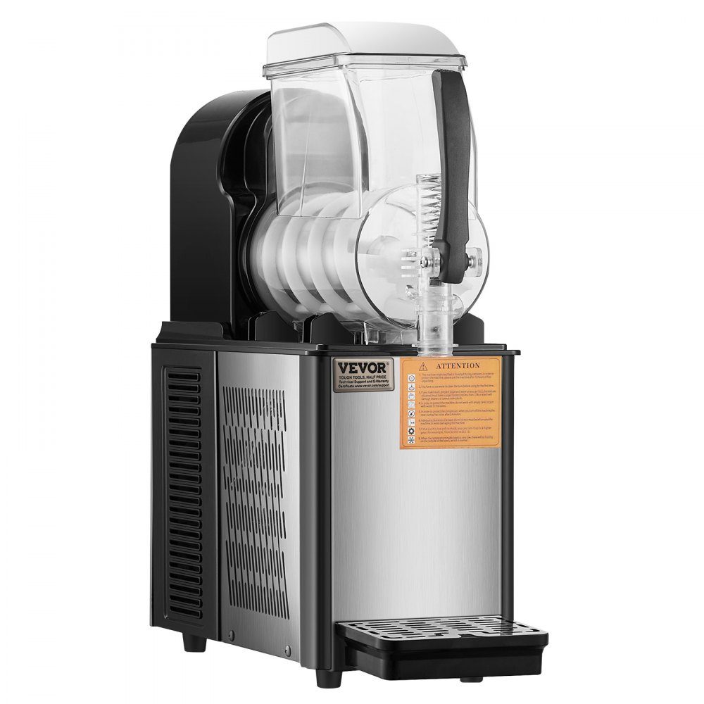 Commercial Slush Ice Cream Machine 4L Single Tank Frozen Drink Machine 16 Cup Stainless Steel Slush Ice Cream Machine with Keyboard Soft Ice Cream Machine for Party Restaurant Cafe Bar Black