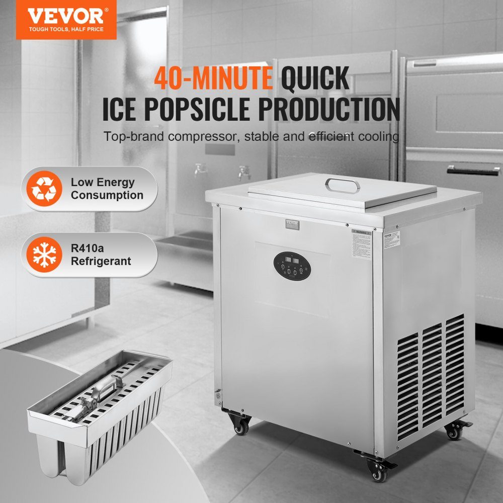Commercial Ice Cream Maker Single Mold Set - 40 Piece Ice Cream Maker, Stainless Steel Commercial Ice Cream Maker for Popsicles, Popsicle Maker for Bars, Cafes, Milk Tea Shops