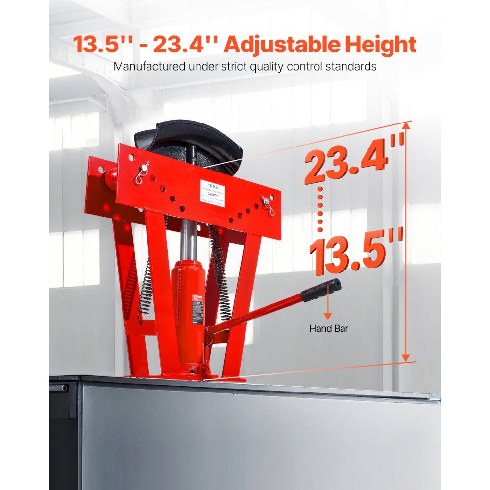 Hydraulischer Rohrbieger, 16-Tonnen-Rohrbieger, Rohrbieger mit 8 Matrizen (1/2, 3/4, 1, 1-1/4, 1-1/2, 2, 2,5, 3 Zoll), 90–180° verstellbare Rollen zum Biegen verschiedener Metallarten