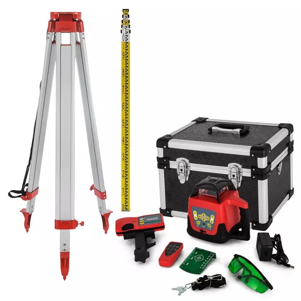 Rotation Rotationslaser 360 Grad- Laser bis 500M Selbst-Nivellierung Vertikale Horizontale Kreuz Linie Automatische mit Stativ