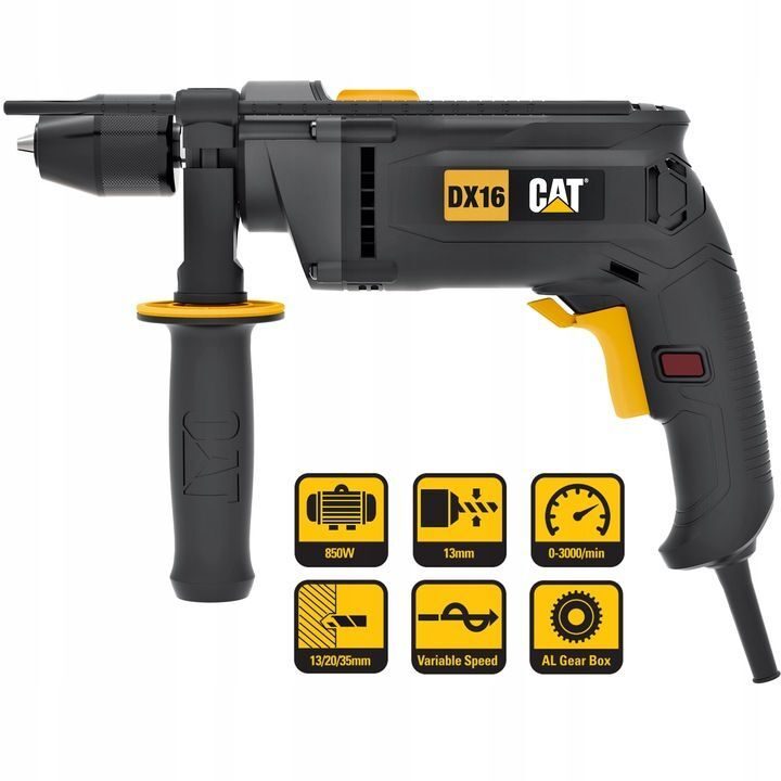Perceuse à percussion CAT DX16 850 W avec poignée en métal