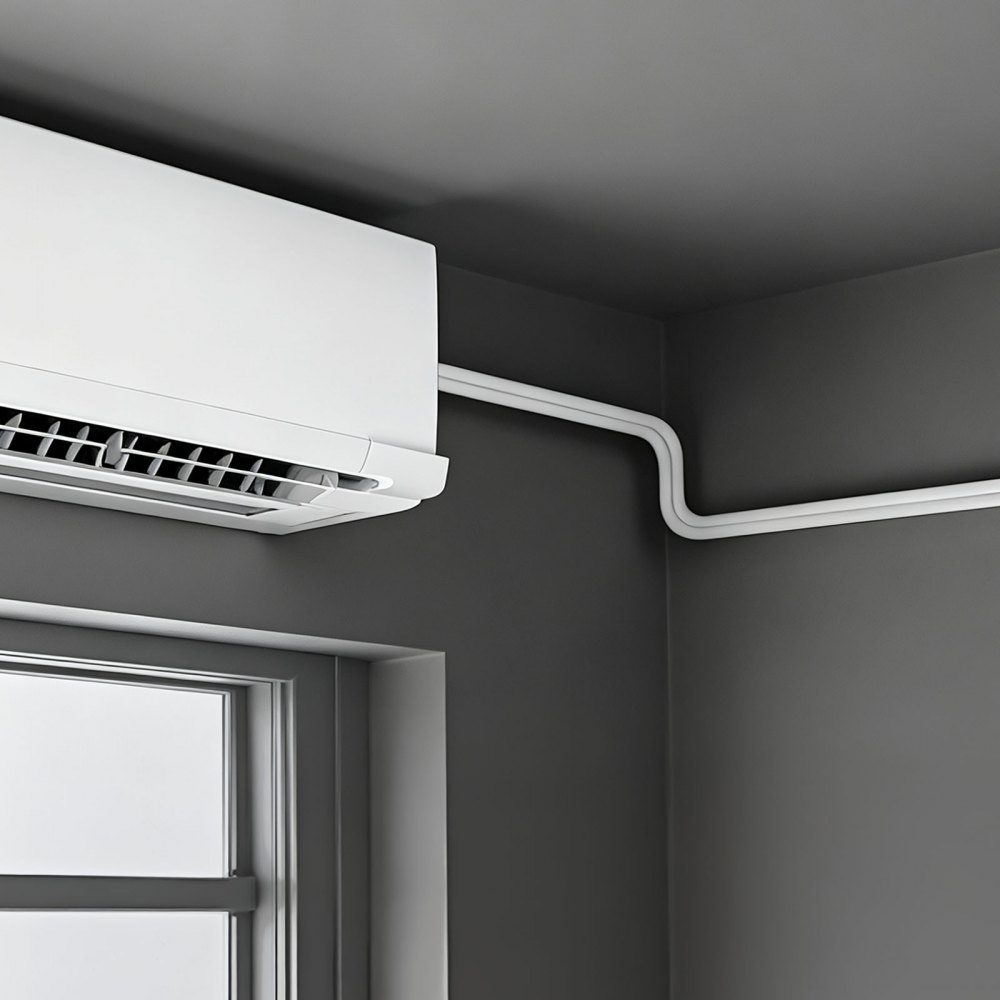 Refrigerant Pipe 50ft Copper Pipe 6.4 and 12.7mm OD AC Copper Pipe PE Insulated Coil Rich Connectors for Mini Split Air Conditioner, HVAC or Heat Pump System